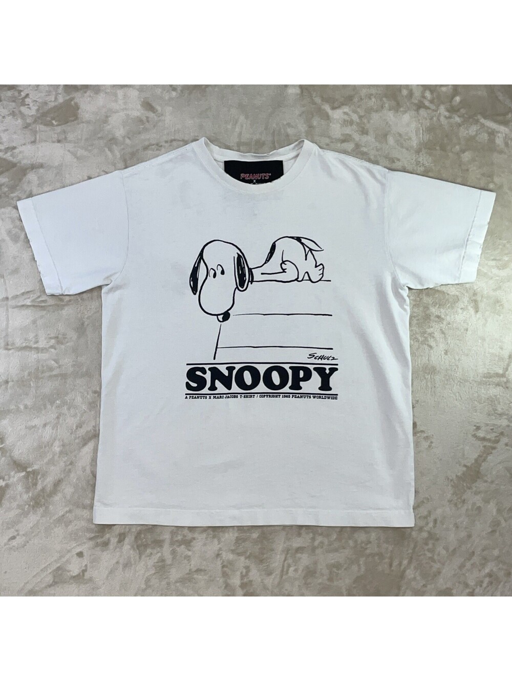 Peanuts x Marx Jacobs Snoopy “Allergic To Morning” Graphic White Tee Mens Sz S